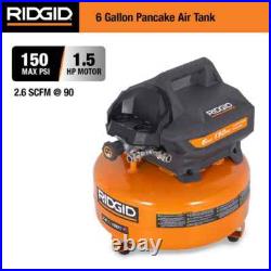 RIDGID 6 Gal. 150 PSI Electric Air Compressor with Hose & 18GA Brad Nailer
