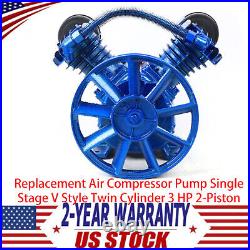 Replacement Air Compressor Pump Single Stage V Style Twin Cylinder 3 HP 2-Piston