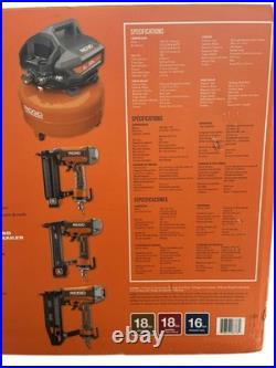 Ridgid R69603FK 6 Gallon Air Compressor & 3 Tool Pneumatic Combo Kit