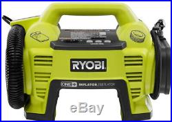 Ryobi 18V Cordless Portable Air Compressor Inflator/Deflator Car Bike Tire Pump