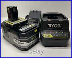 Ryobi P747 18V Portable Inflator/Deflator Air Pump Kit W P191 3Ah Batt P118b Chg