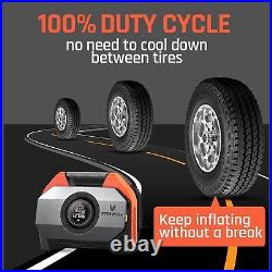 S6 Tire Inflator Portable Air Compressor with 19200 mAh Battery, Dark Cyan