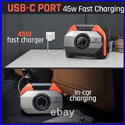 S6 Tire Inflator Portable Air Compressor with 19200 mAh Battery, Dark Cyan