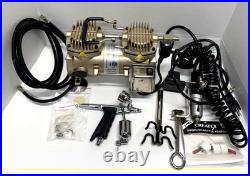 SPARMAX AIR COMPRESSOR TC-2000 120 V 1/6 HP + GP-50 Airbrush & Accessories