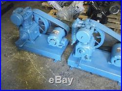 Set of 2 Saylor Beall Air Compressor Pump and Motors withBelt Guards