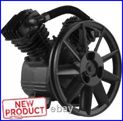 Single Stage Twin V Pump Replacement Air Compressor 155 Psi Cast Iron Part Black