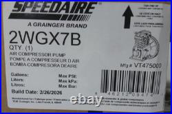 Speedaire 2WGX7B 3 Max Output HP 1 Stage Splash Lubricated Air Compressor Pump