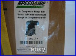 Speedaire 2WGX7 Air Compressor Pump, 2 Cyl, 3 Hp, 1 Stage, 8.5 Oz Oil Capacity