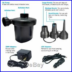 Streetwize Electric Air Pump Inflator for Inflatables Camping Bed Pool 240V 12V