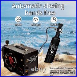 TUDIVING PCP Air Compressor 4500psi/300bar Built-in Converter 12V/110V Auto stop