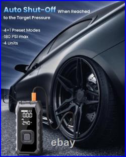 Tire Inflator Portable Air Compressor, 180PSI Faster Inflation Cordless