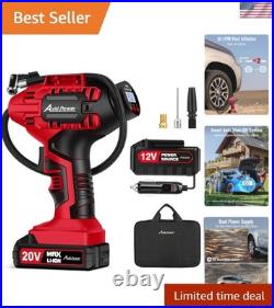 Tire Inflator Portable Air Compressor, 20V Cordless Car Tire Pump, Rechargeab