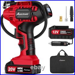 Tire Inflator Portable Air Compressor, 20V Cordless Car Tire Pump, Rechargeab