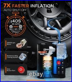 Tire Inflator Portable Air Compressor, 7X Faster Air Pump with APP, 160PSI 48