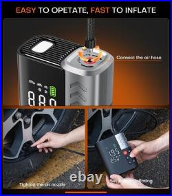 Tire Inflator Portable Air Compressor, 7X Faster Air Pump with APP, 160PSI 48