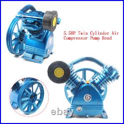 Twin-Cylinder Air Compressor Pump Motor Head 2- Stage 175PSI 5HP 8-11CFM V Style