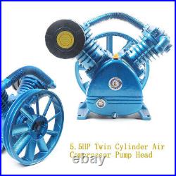 Twin-Cylinder Air Compressor Pump Motor Head Double Stage V Style 5 HP 175 PSI