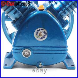 Twin-Cylinder Air Compressor Pump Motor Head Double Stage V Style 5 HP 175 PSI