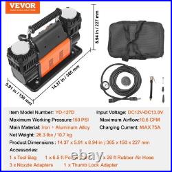 Uimoso 12V Dual-Cylinder Portable Air Compressor 10.6CFM 150PSI Tire Inflator