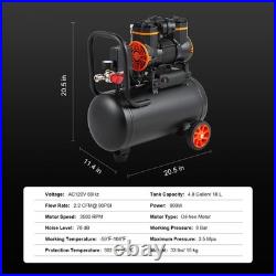 Uimoso Air Compressor 4.8 Gallon 900W 2.2 CFM@ 90PSI 70 dB Ultra Quiet Oil Free