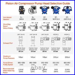 Uimoso Air Compressor Pump Head 5.5HP 5.75CFM @90PSI 2-Cylinder Piston Pump Head