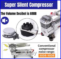 Ultra Quiet 12V Air Compressor 300PSI for Trucks, Cars & Air Horns, 69DB