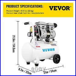 Ultra Quiet Air Compressor, Quiet Air Compressor 6.6 Gallon, Oil Free Compressor