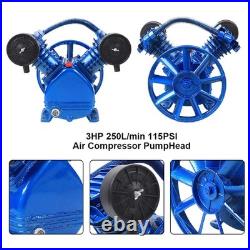 Universal 2 Piston V-Style Twin Cylinder Air Compressor Pump Head 3HP 1050RPM