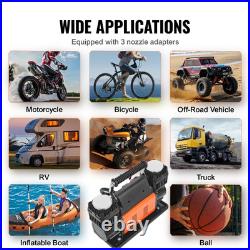 VEVOR 10.6CFM Portable Tire Inflator Dual-Cylinder Air Compressor 12V 150PSI