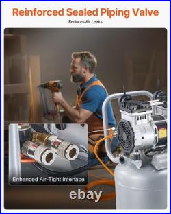 VEVOR 13-Gallon Air Compressor 2HP 66dB Ultra Quiet Oil-Free 125 PSI