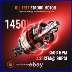VEVOR Air Compressor 6.3 Gallon 1450W 3.35 CFM@ 90PSI with Max. 116PSI Pressure
