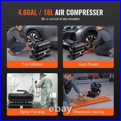 VEVOR Air Compressor Compact Portable Oil Free Compressor 4.6 Gallon 90 PSI