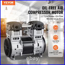 VEVOR Air Compressor Motor 2HP 5.2CFM @ 90PSI Oil Free with Max. 145PSI Pressure