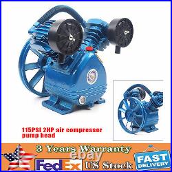 V Style 2HP Air Compressor Pump Twin Cylinder 2 Piston Head Single Stage