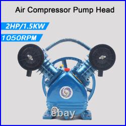 V Style 2HP Air Compressor Pump Twin Cylinder 2 Piston Head Single Stage Blue