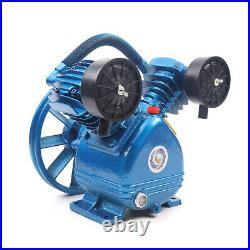 V Style 2HP Air Compressor Pump Twin Cylinder 2 Piston Head Single Stage Blue