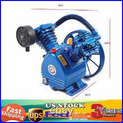 V Style 2 Cylinder 175psi Air Compressor Pump Motor Head Double Stage Air Tool