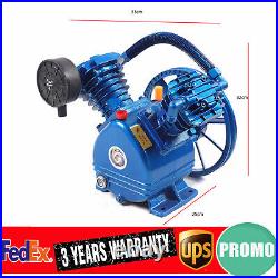 V Style 2 Cylinder Air Compressor Pump Motor 175psi Double Stage Head Air Tool