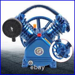 V Style 2 Cylinder Head Air Compressor Pump Motor Pneumatic Tool Double Stage