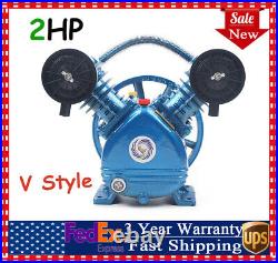 V-Type Twin Cylinder Air Compressor Pump Head Single Stage Air Tool 115PSI 2HP