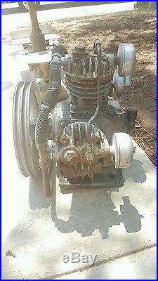 Vintage Antique Cast Iron Air Compressor Pump 4 Spoke Wheel