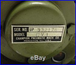 Vintage Champion CVI 2HP 125 PSI Cast Air Compressor Pump with10 Pulley USA