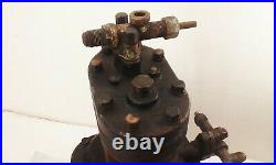 Vtg antique cast iron single cyl air compressor pump motor belt pulley drive